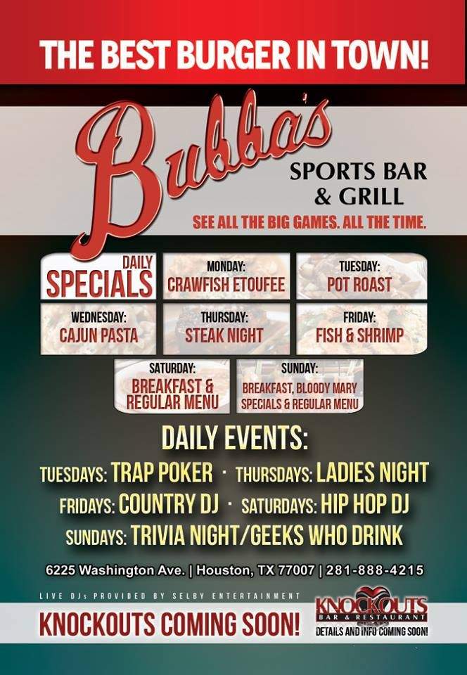 /250816522/Bubbas-Sportsbar-and-Grill-Menu-Houston-TX - Houston, TX