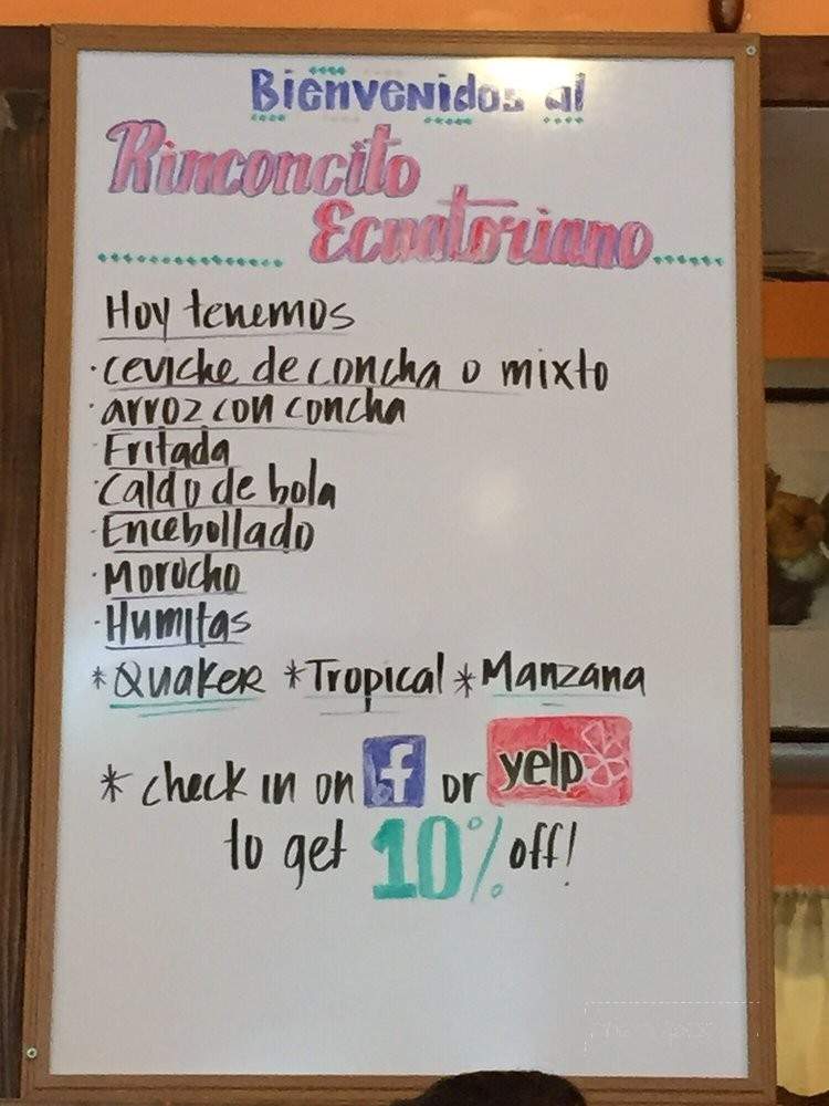 Rinconcito Ecuatoriano - Lawndale, CA menu_pic