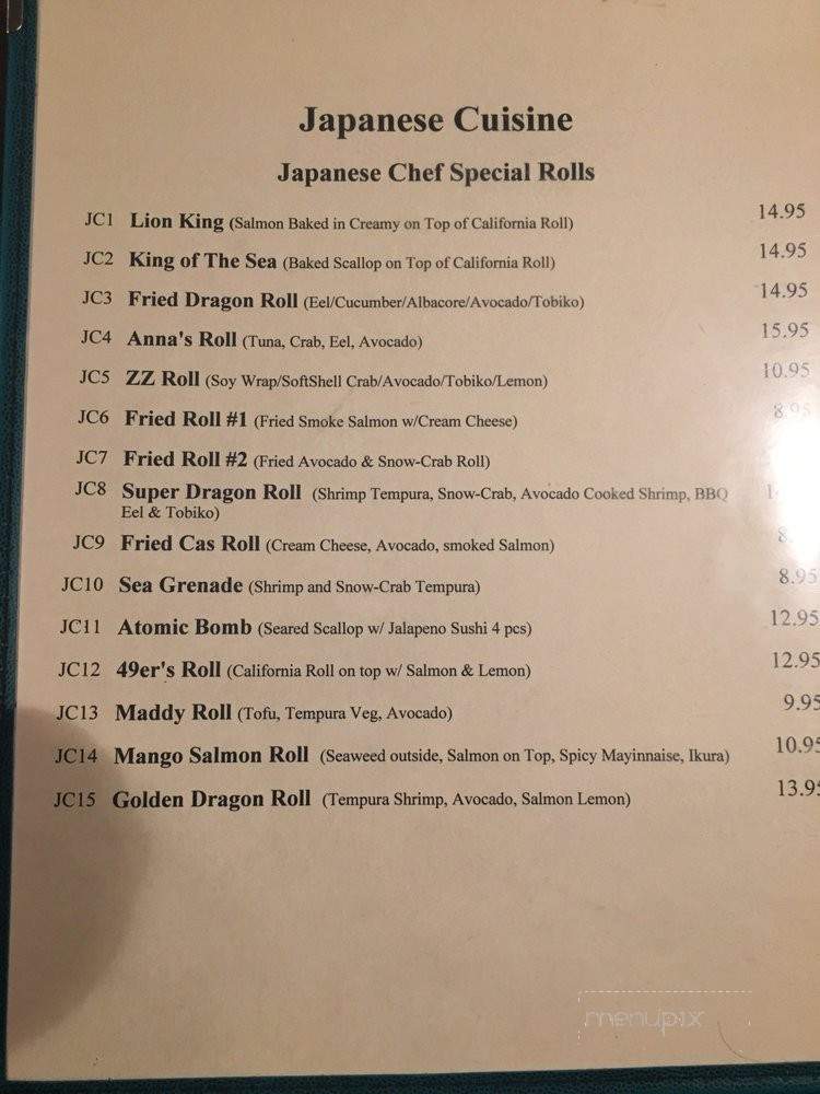 Peter's Sushi and Chinese House - Willits, CA menu_pic