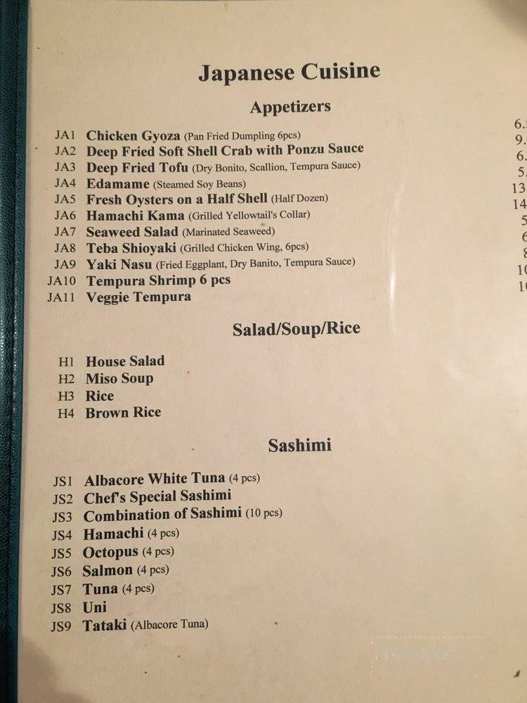 Peter's Sushi and Chinese House - Willits, CA menu_pic