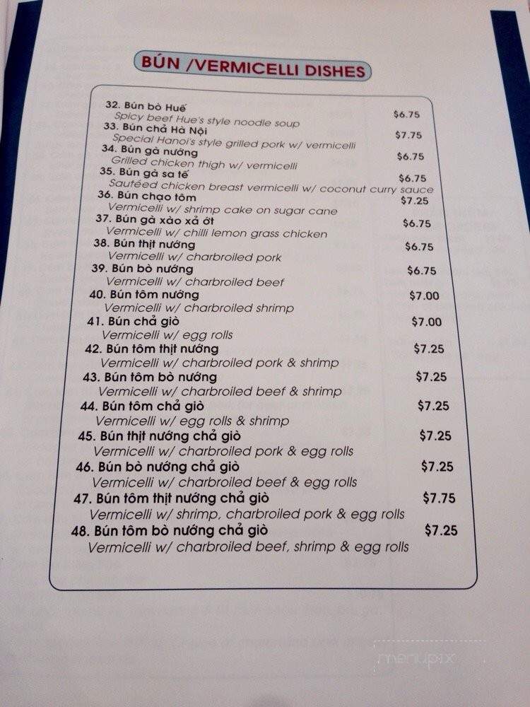 Pho Today - Orange, CA menu_pic