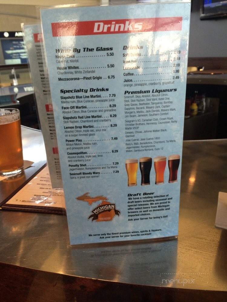 Slapshotz Bar & Grill - Detroit, MI menu_pic