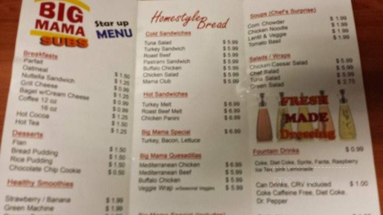 Big Mama Subs - Los Angeles, CA menu_pic