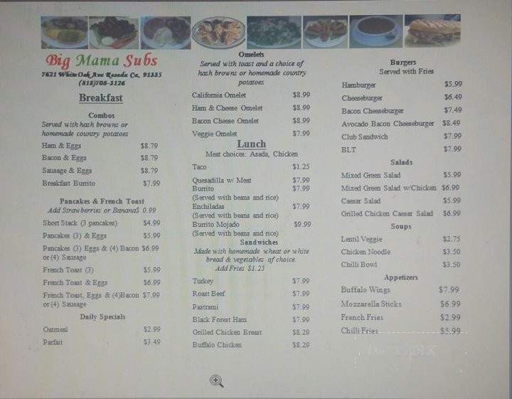 Big Mama Subs - Los Angeles, CA menu_pic