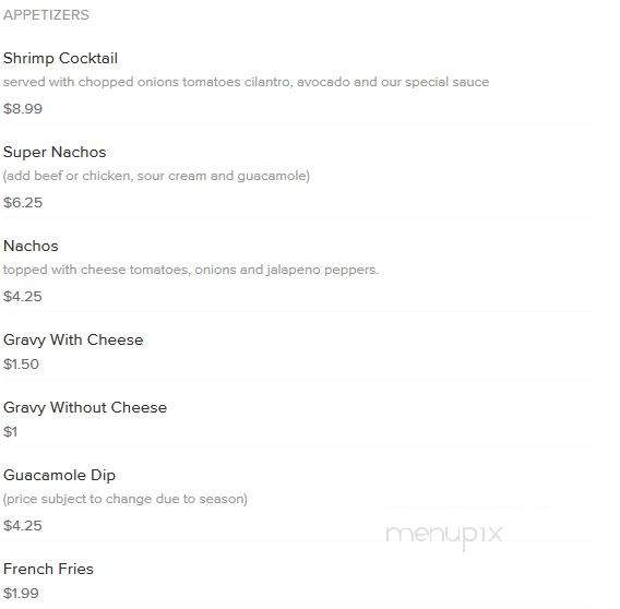 Mexico Lindo - Myrtle Beach, SC menu_pic