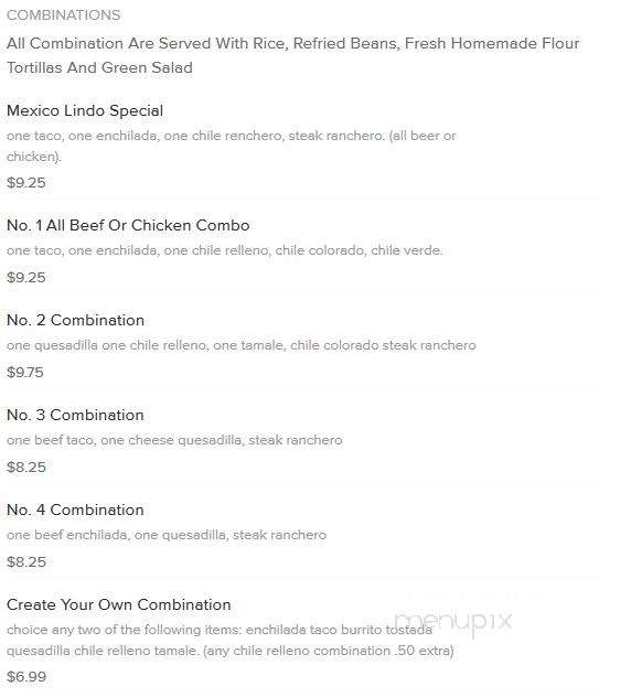 Mexico Lindo - Myrtle Beach, SC menu_pic