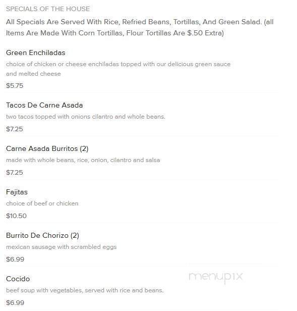 Mexico Lindo - Myrtle Beach, SC menu_pic