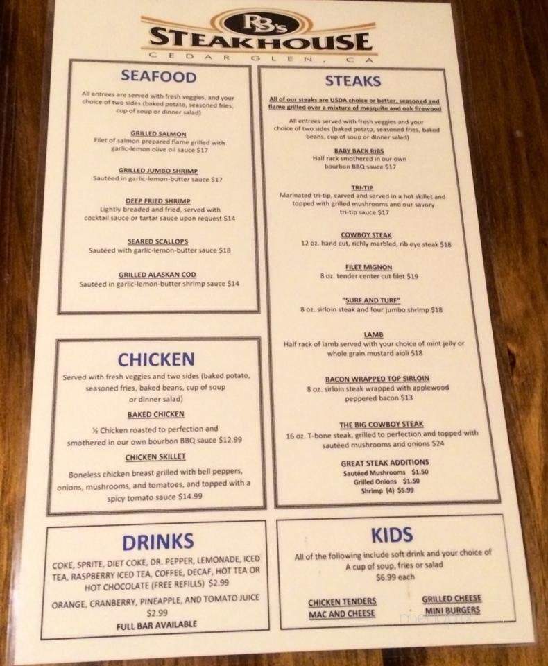 /250255064/RBs-Steakhouse-Menu-Lake-Arrowhead-CA - Lake Arrowhead, CA