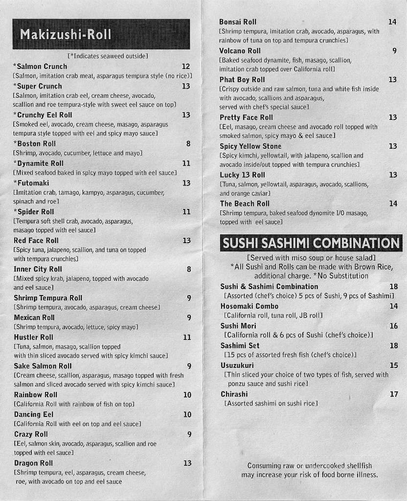 9 Face Sushi Cafe - Pompano Beach, FL menu_pic