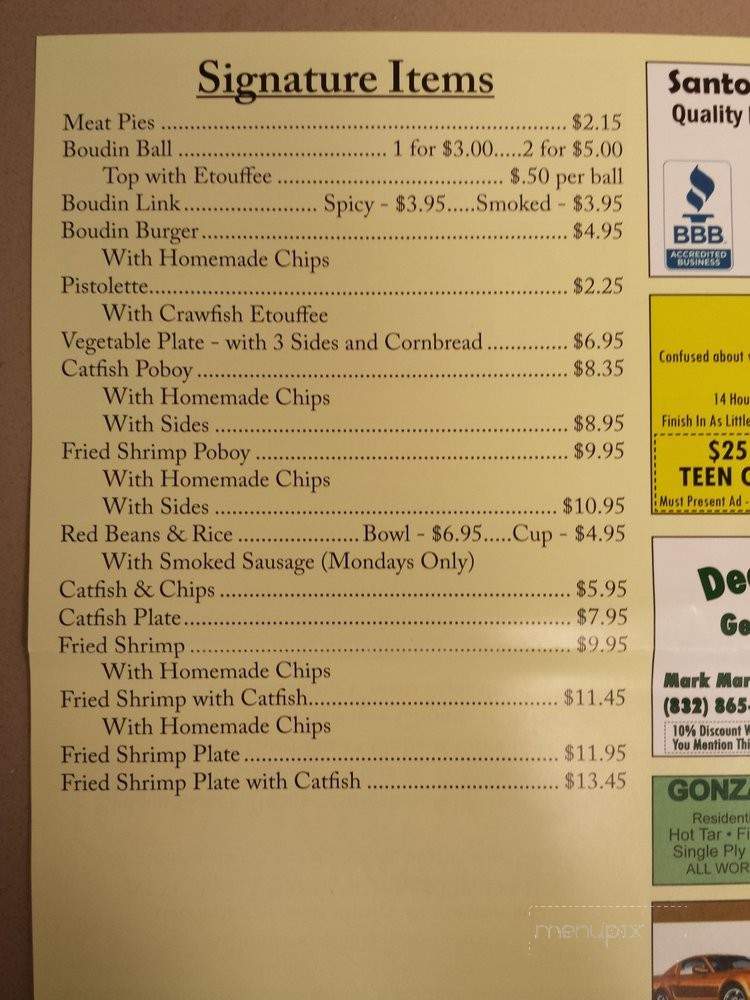 /250126699/Credeurs-Cajun-Cookin-Menu-Pasadena-TX - Pasadena, TX