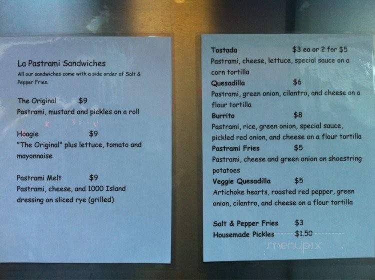 La Pastrami - San Francisco, CA menu_pic
