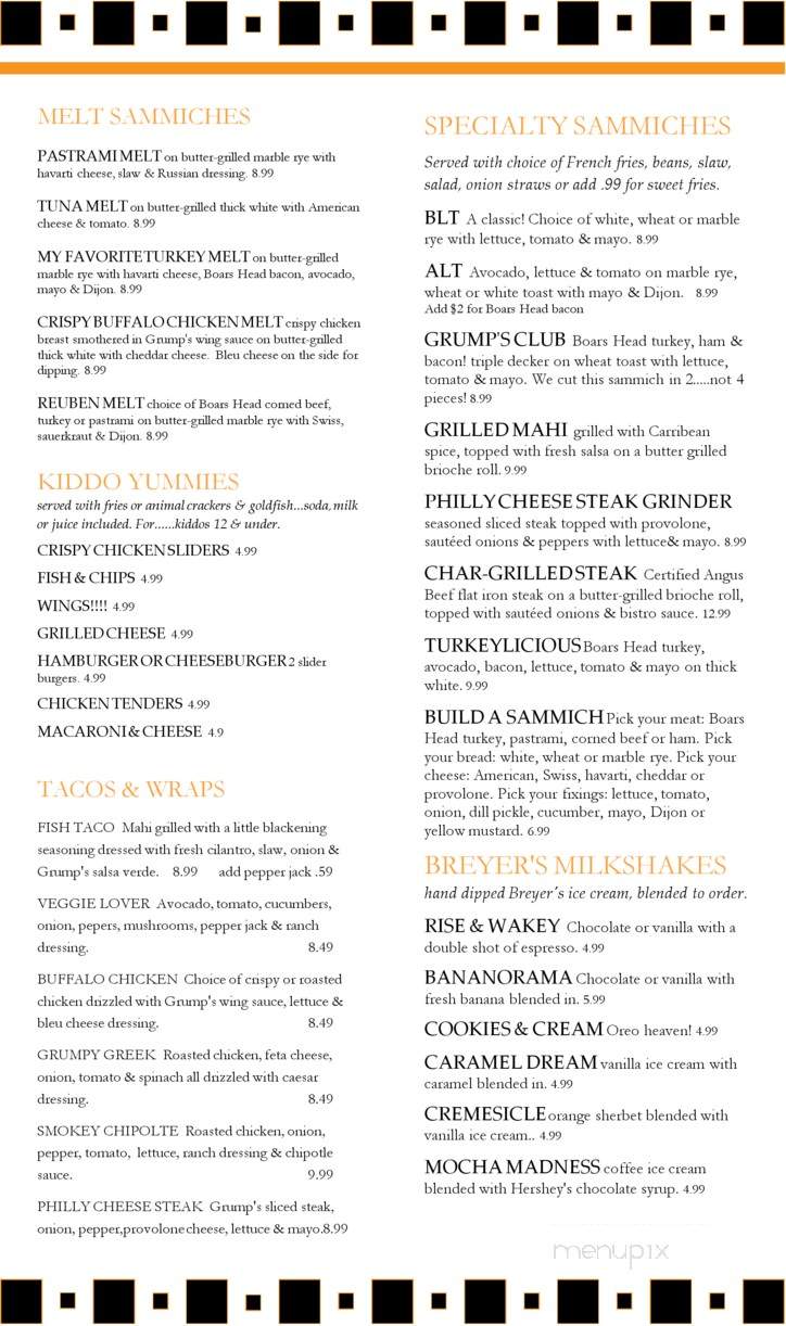 Grump's Cafe Crofton - Gambrills, MD menu_pic