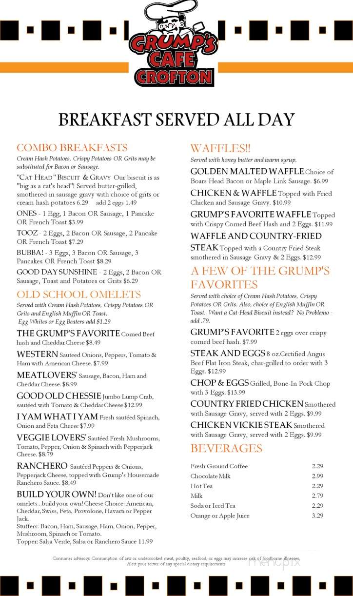 Grump's Cafe Crofton - Gambrills, MD menu_pic