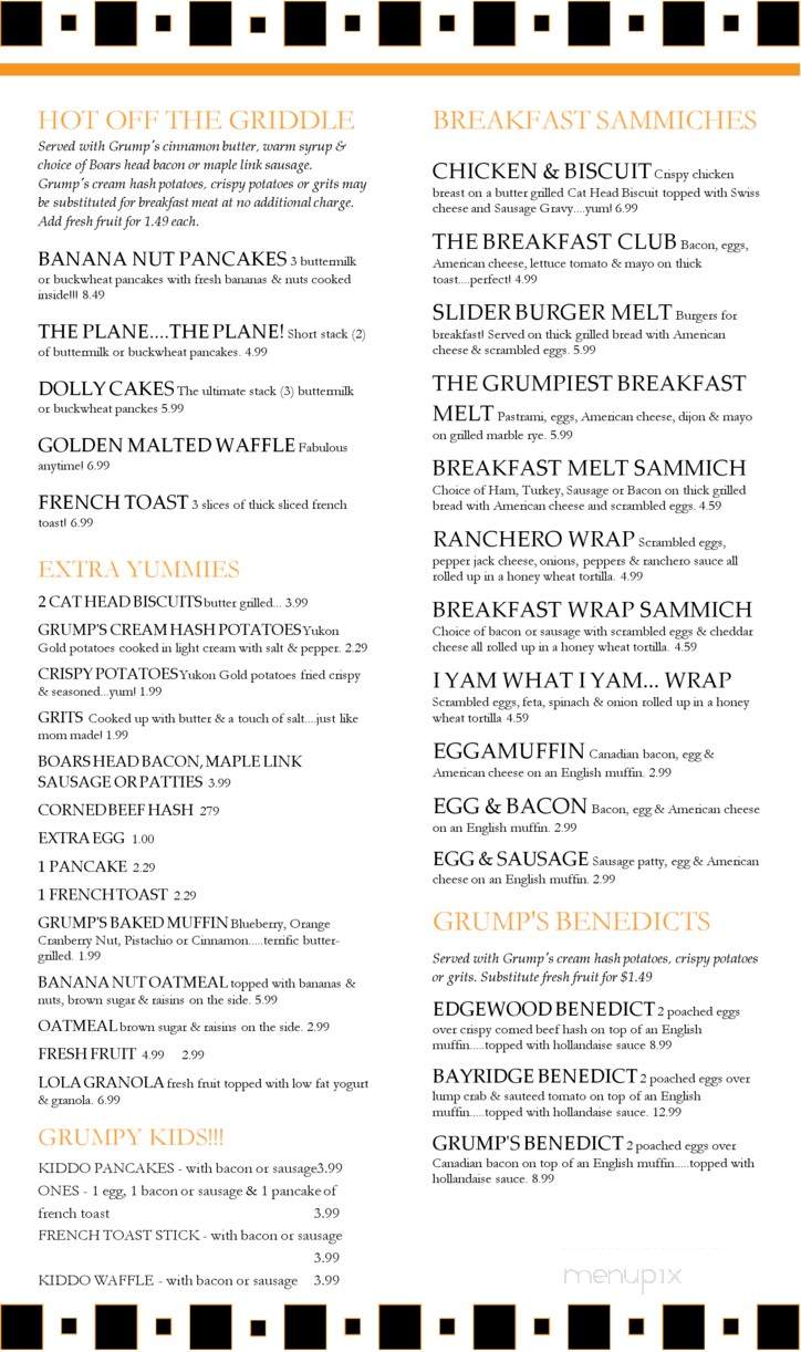 Grump's Cafe Crofton - Gambrills, MD menu_pic