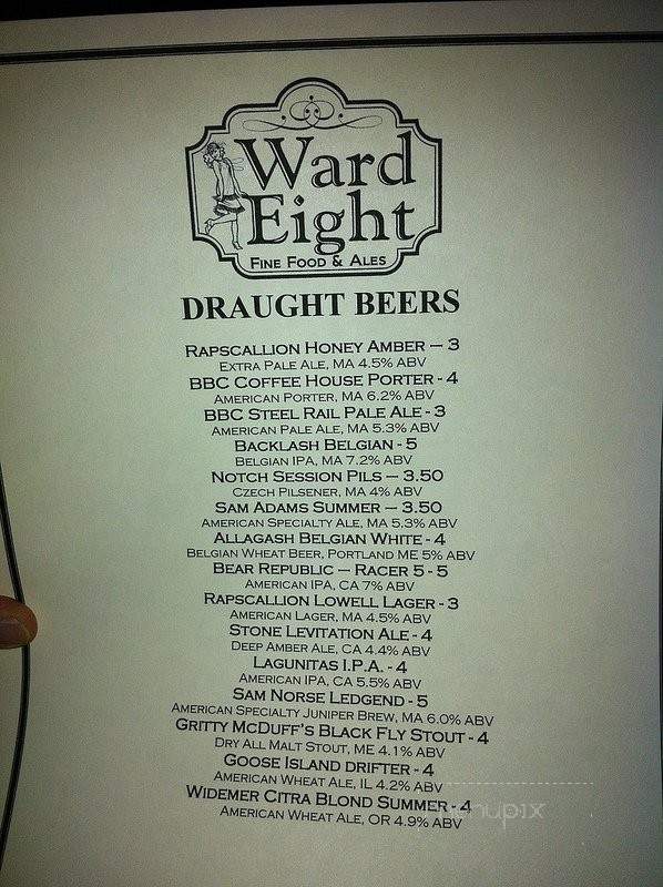 Ward Eight - Lowell, MA menu_pic
