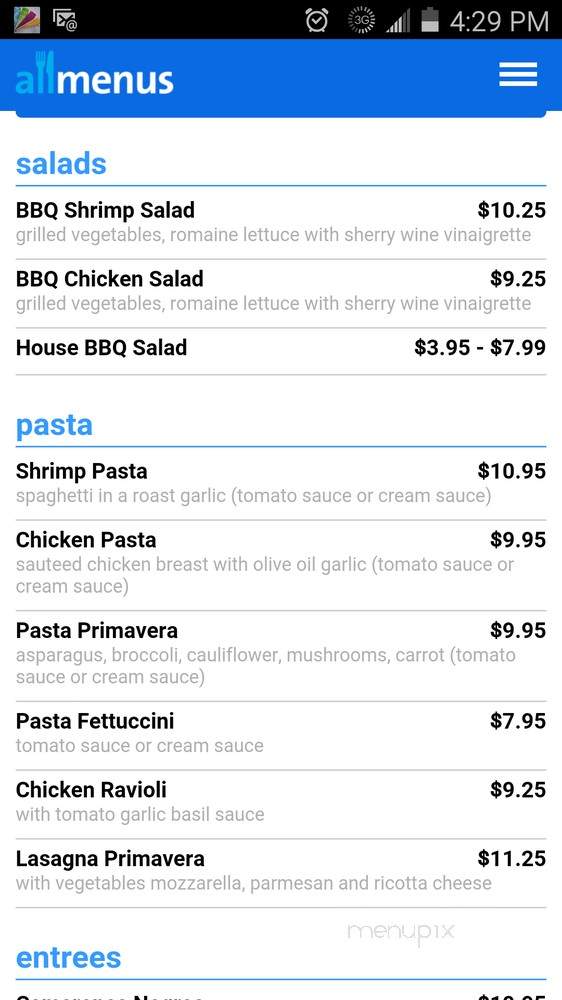 Monarca Pasta & Grill - Los Angeles, CA menu_pic