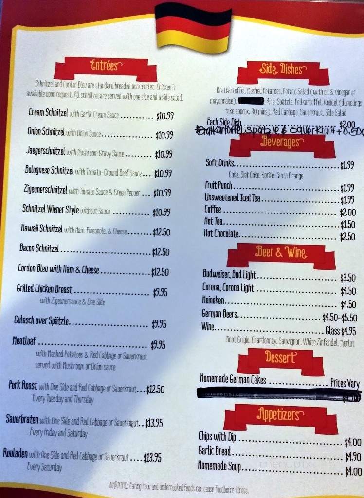 German Diner - Lacey, WA menu_pic