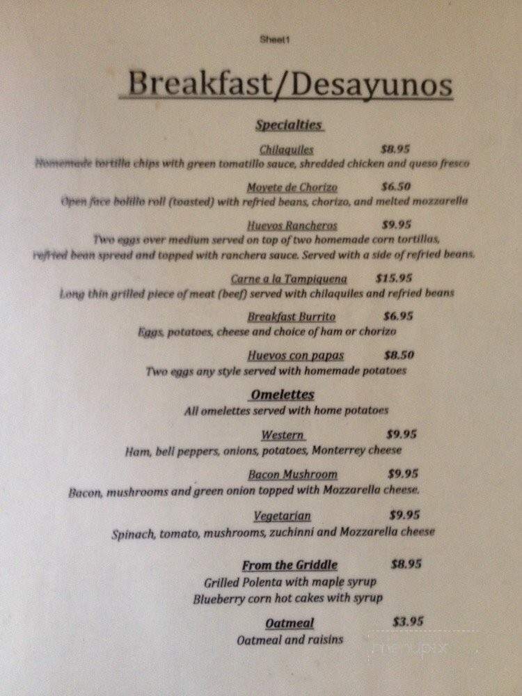 Las Milpas Cafe Grill - Paso Robles, CA menu_pic