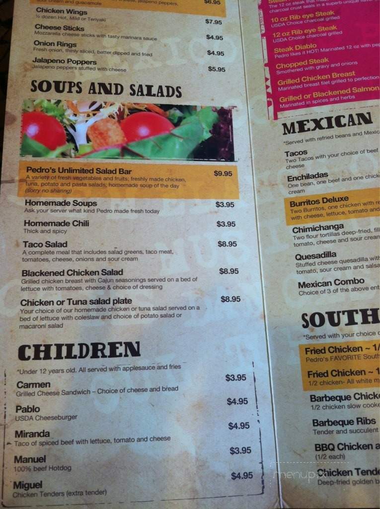 Sombrero Restaurant - Hamer, NC menu_pic