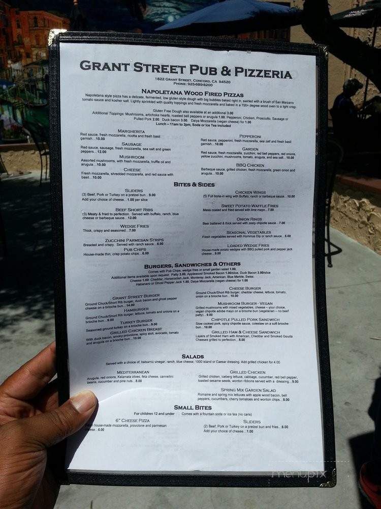 Grant Street Pub & Pizzeria - Concord, CA menu_pic
