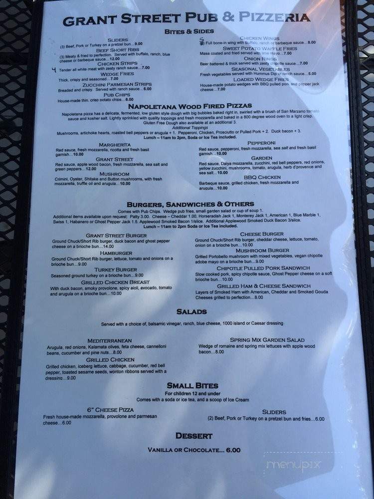 Grant Street Pub & Pizzeria - Concord, CA menu_pic