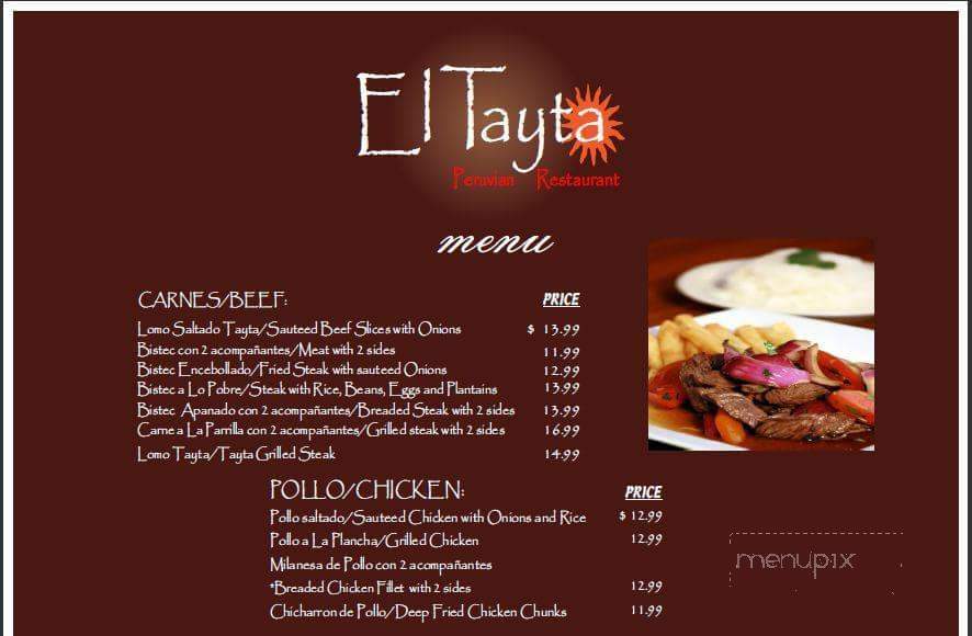 El Tayta Restaurant - Hallandale, FL menu_pic