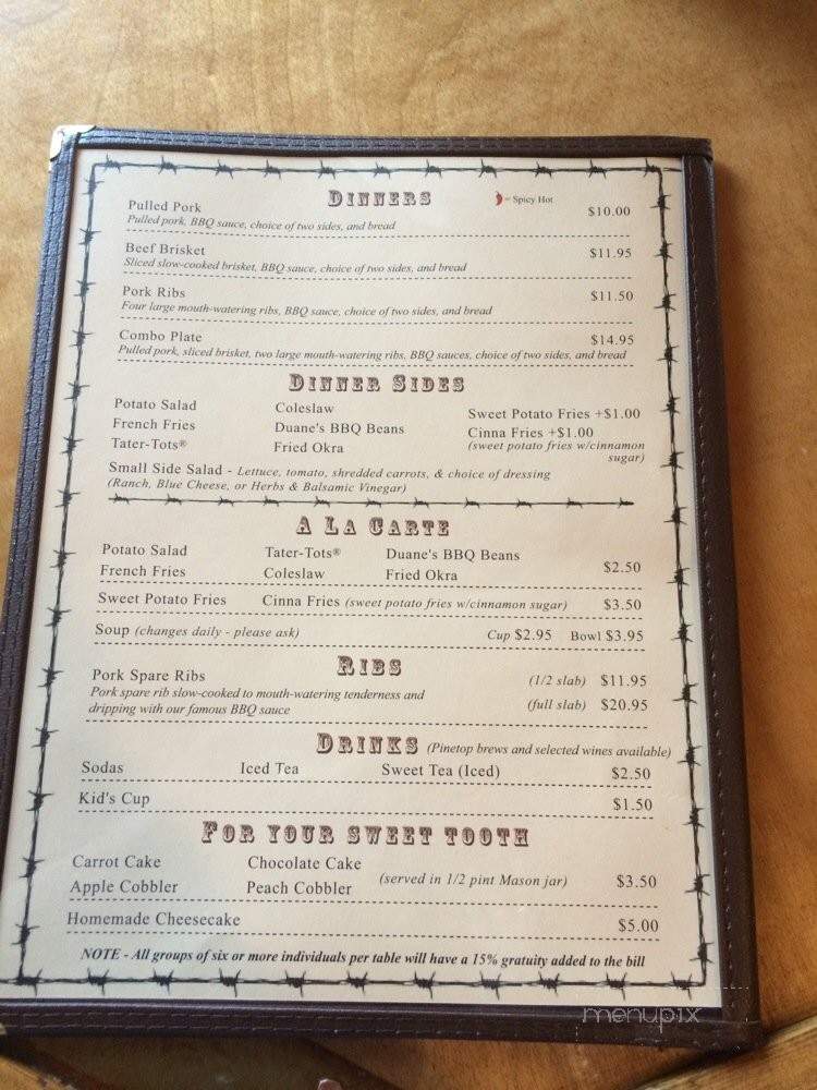 Stolen Recipe BBQ - Lakeside, AZ menu_pic