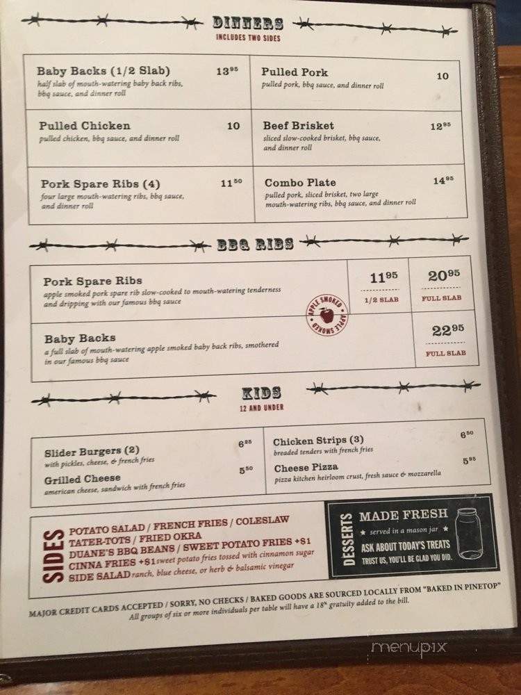 Stolen Recipe BBQ - Lakeside, AZ menu_pic