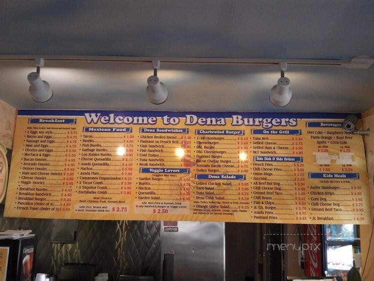 Dena Burgers - Pasadena, CA menu_pic