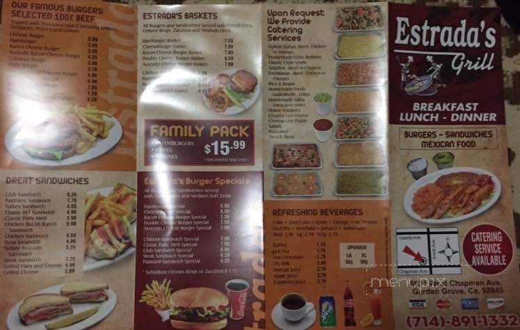 Estrada's Grill - Garden Grove, CA menu_pic