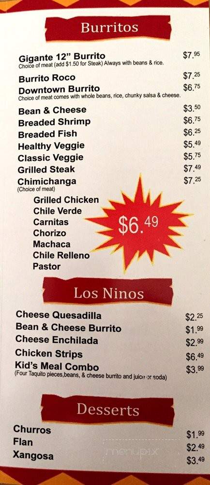 Cinco De Mayo Restaurant - San Luis Obispo, CA menu_pic