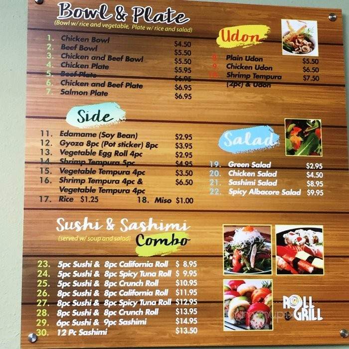 Roll & Grill - Fullerton, CA menu_pic