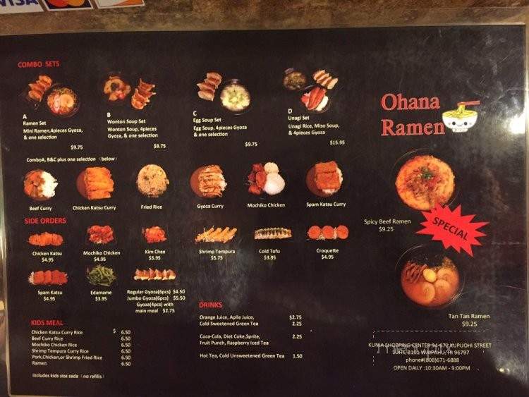 Ohana Ramen - Waipahu, HI menu_pic