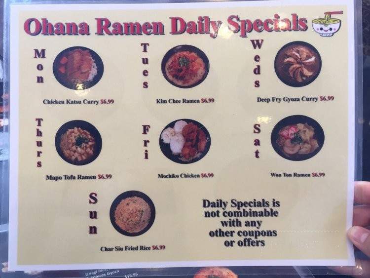 Ohana Ramen - Waipahu, HI menu_pic