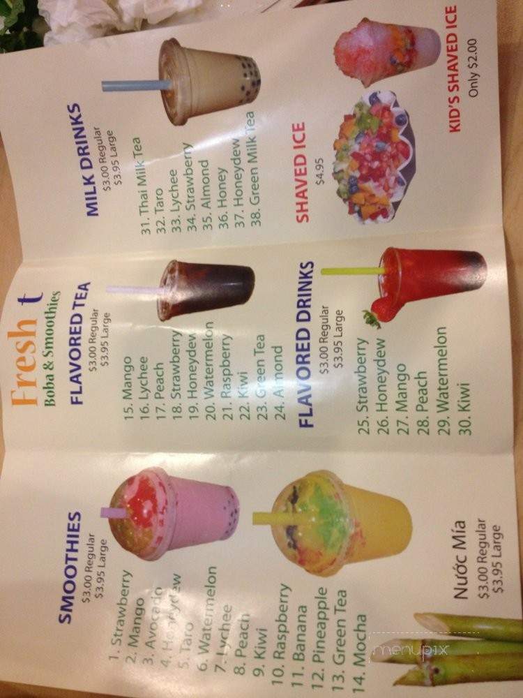 Fresh T Boba & Smoothies - Reseda, CA menu_pic