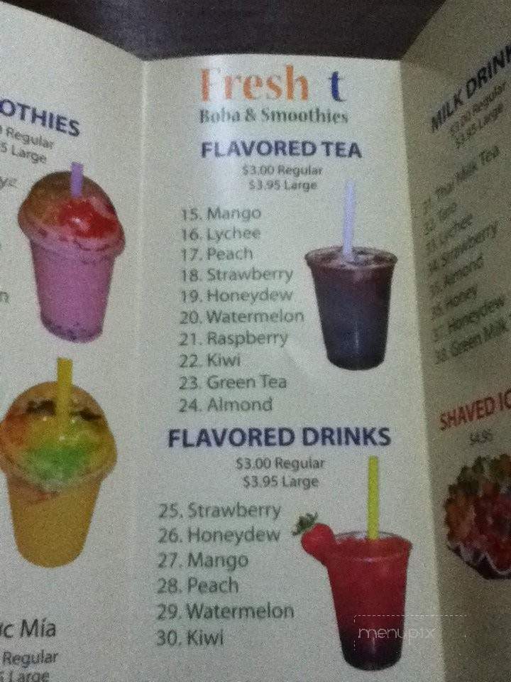 Fresh T Boba & Smoothies - Reseda, CA menu_pic