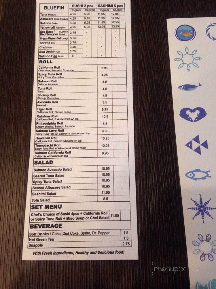 Blue Fin Sushi Roll - South Pasadena, CA menu_pic