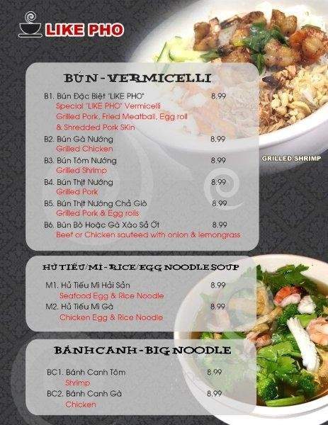 Like Pho - Grayson, GA menu_pic