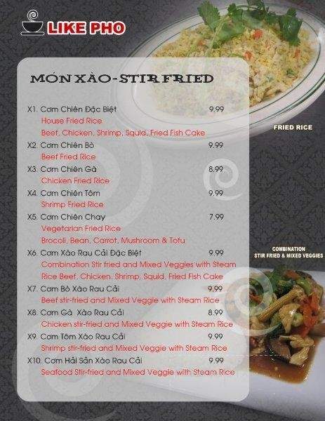 Like Pho - Grayson, GA menu_pic
