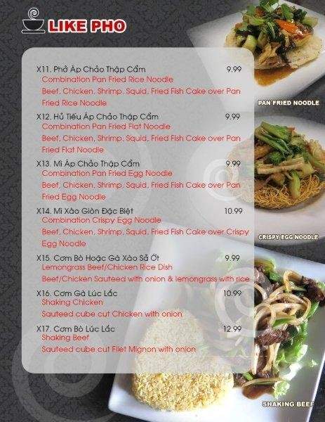 Like Pho - Grayson, GA menu_pic