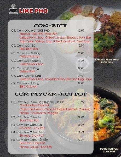 Like Pho - Grayson, GA menu_pic