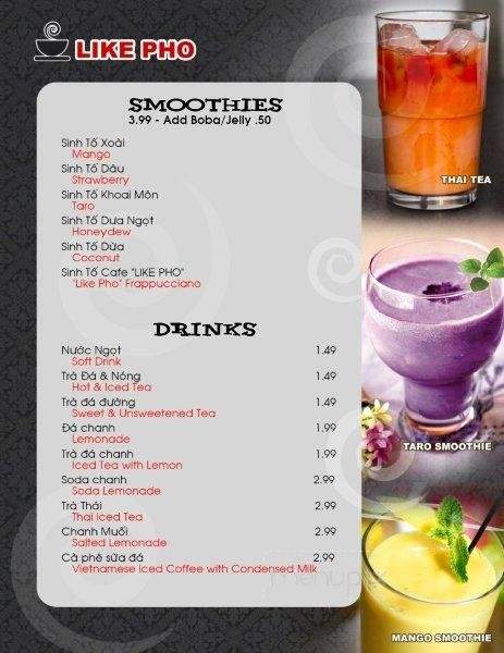 Like Pho - Grayson, GA menu_pic