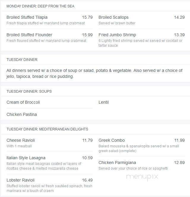 The Legacy Diner - Audubon, NJ menu_pic