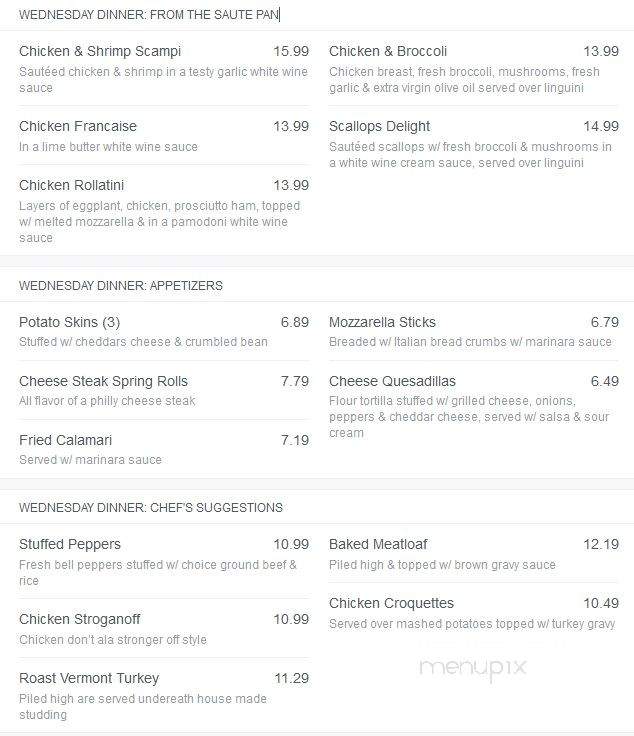 The Legacy Diner - Audubon, NJ menu_pic