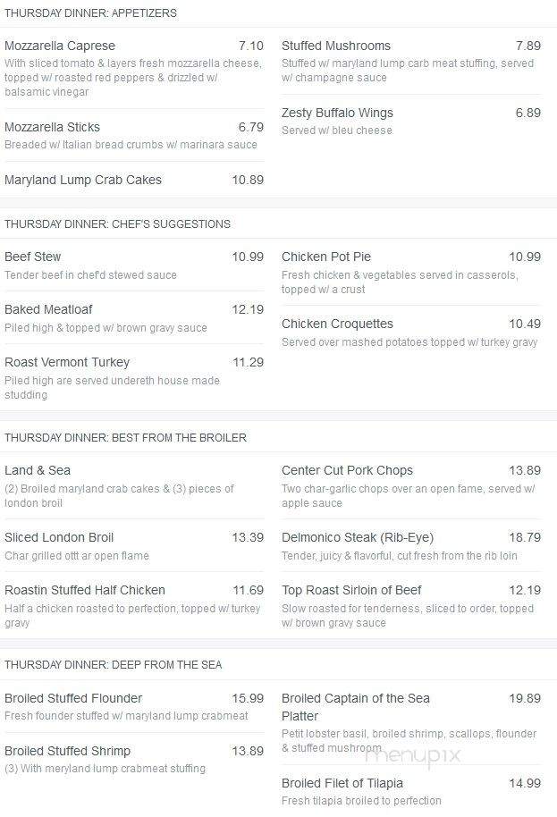 The Legacy Diner - Audubon, NJ menu_pic