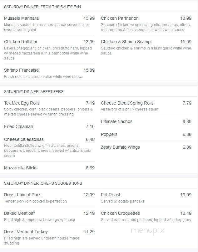 The Legacy Diner - Audubon, NJ menu_pic