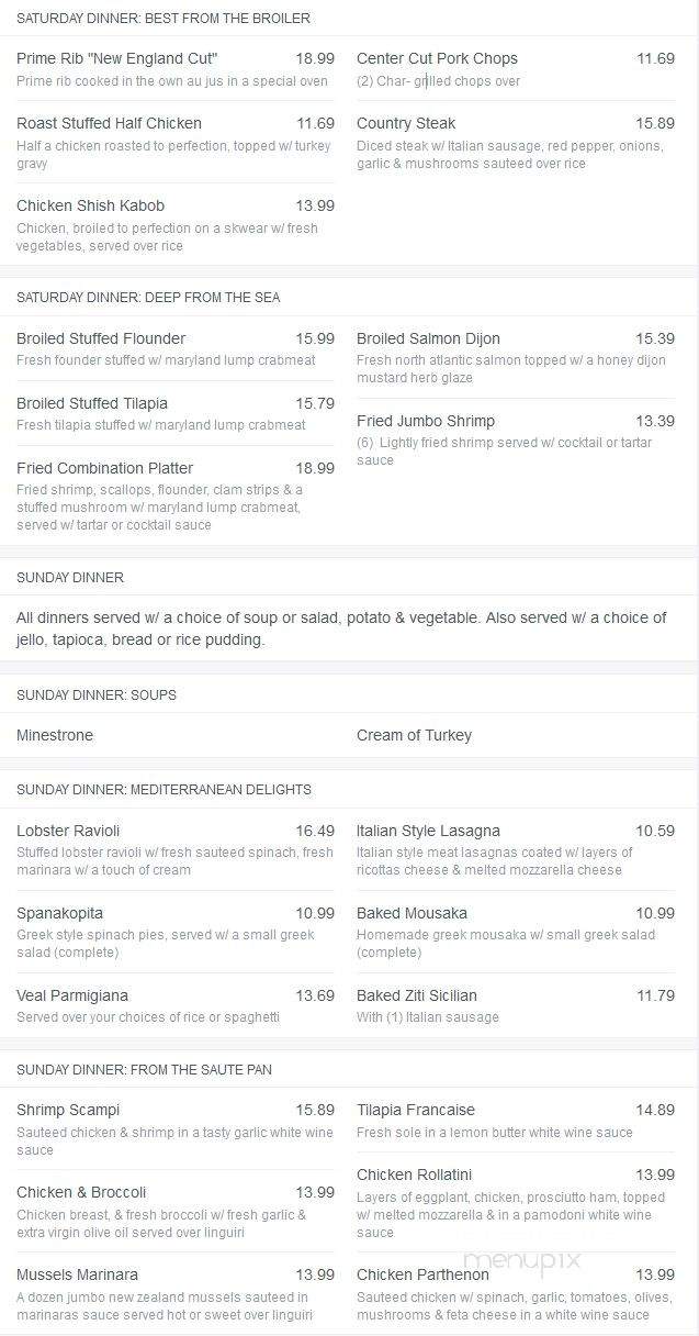 The Legacy Diner - Audubon, NJ menu_pic