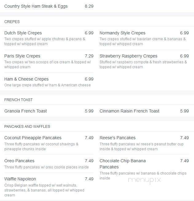 The Legacy Diner - Audubon, NJ menu_pic