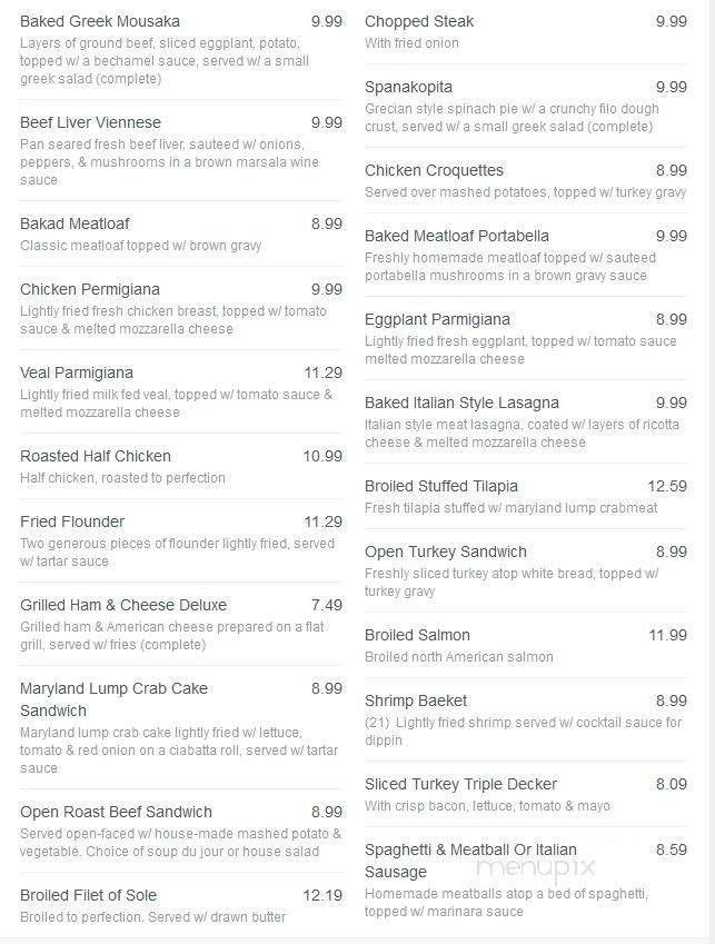 The Legacy Diner - Audubon, NJ menu_pic