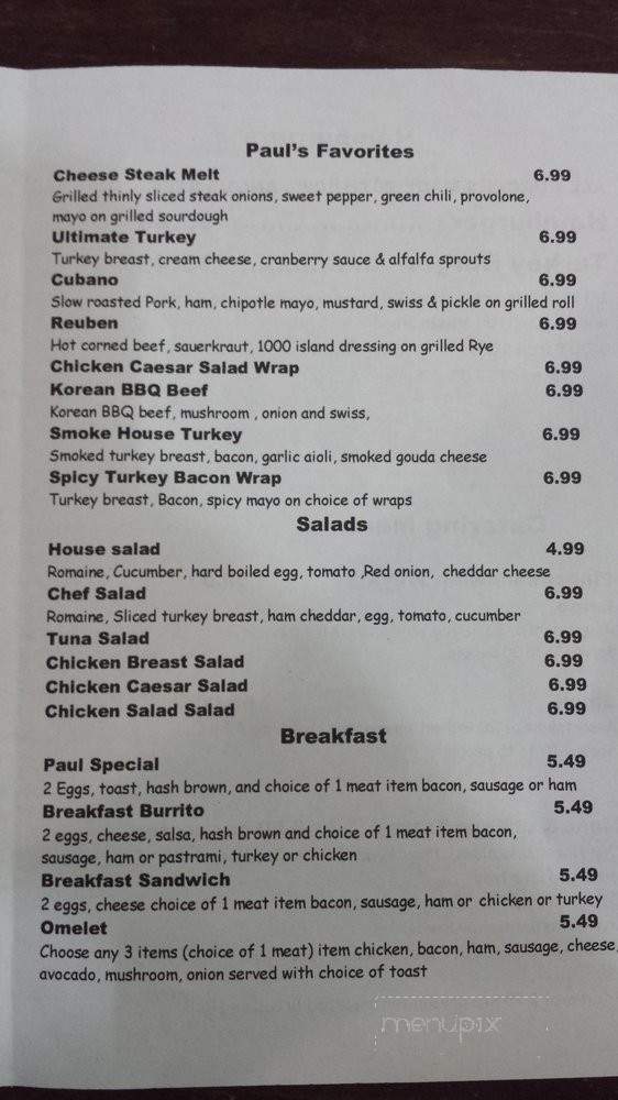 Big Paul's Sandwiches - Los Angeles, CA menu_pic
